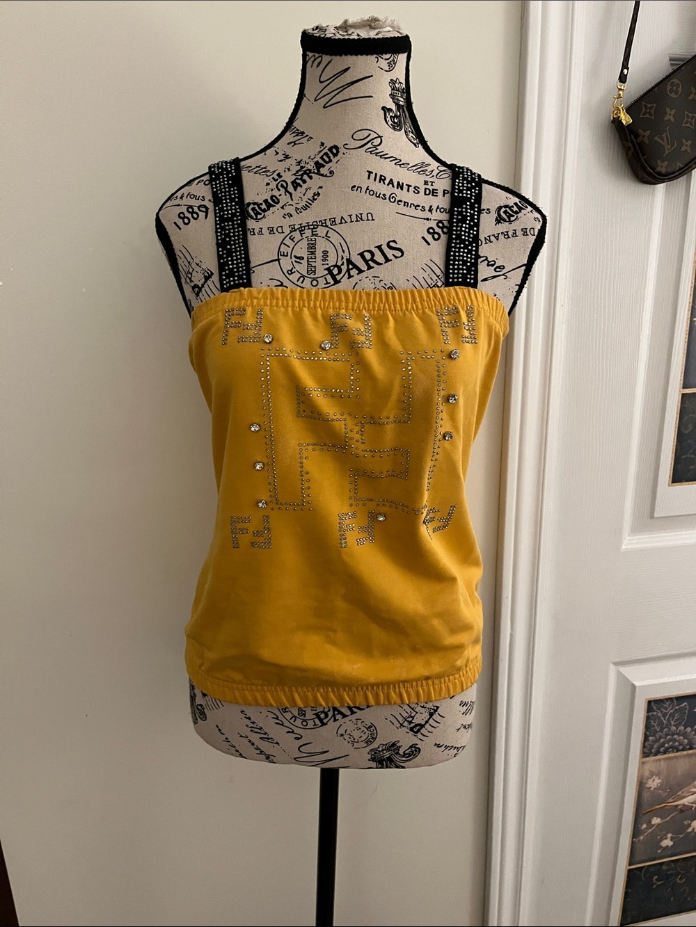 😃Yellow Embellished Women's Tank Top